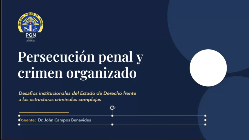 Instituto Superior de Formación de Fiscales desarrolla conferencia sobre persecución penal y crimen organizado
