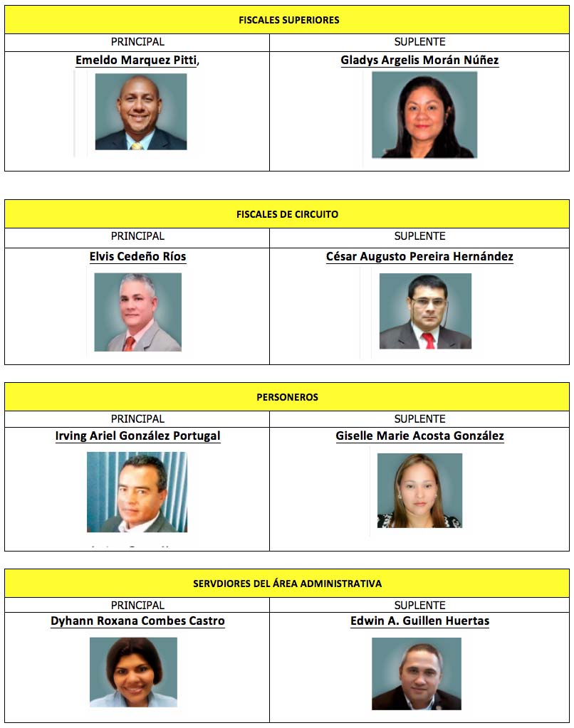 Representantes de la Comisión de Carrera de la Procuraduría General de la Nación electos