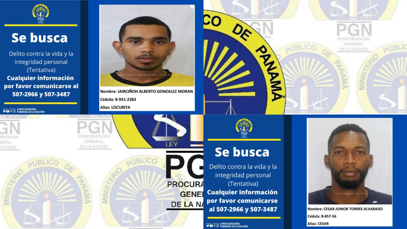 Ministerio Público solicita colaboración de la ciudadanía para ubicar indiciados por tentativa de homicidio