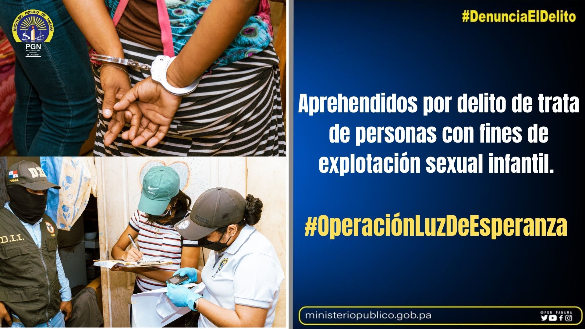 Ministerio Público realiza aprehensiones por trata de personas con fines de explotación sexual infantil en operación con Costa Rica