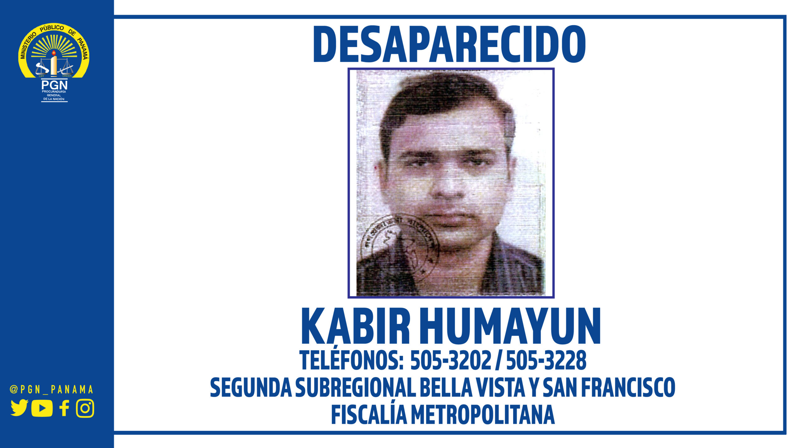 Ministerio Público solicita la colaboración de la ciudadanía para encontrar una persona desaparecida