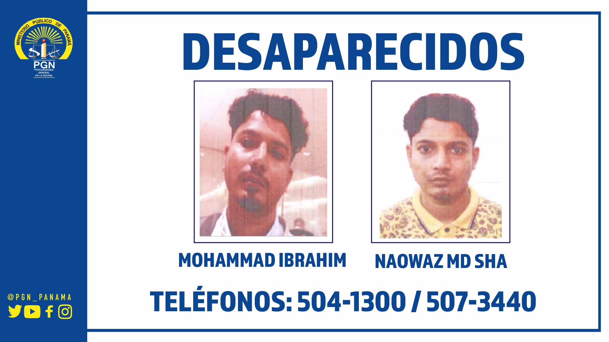 Se solicita colaboración para dar con el paradero de dos personas