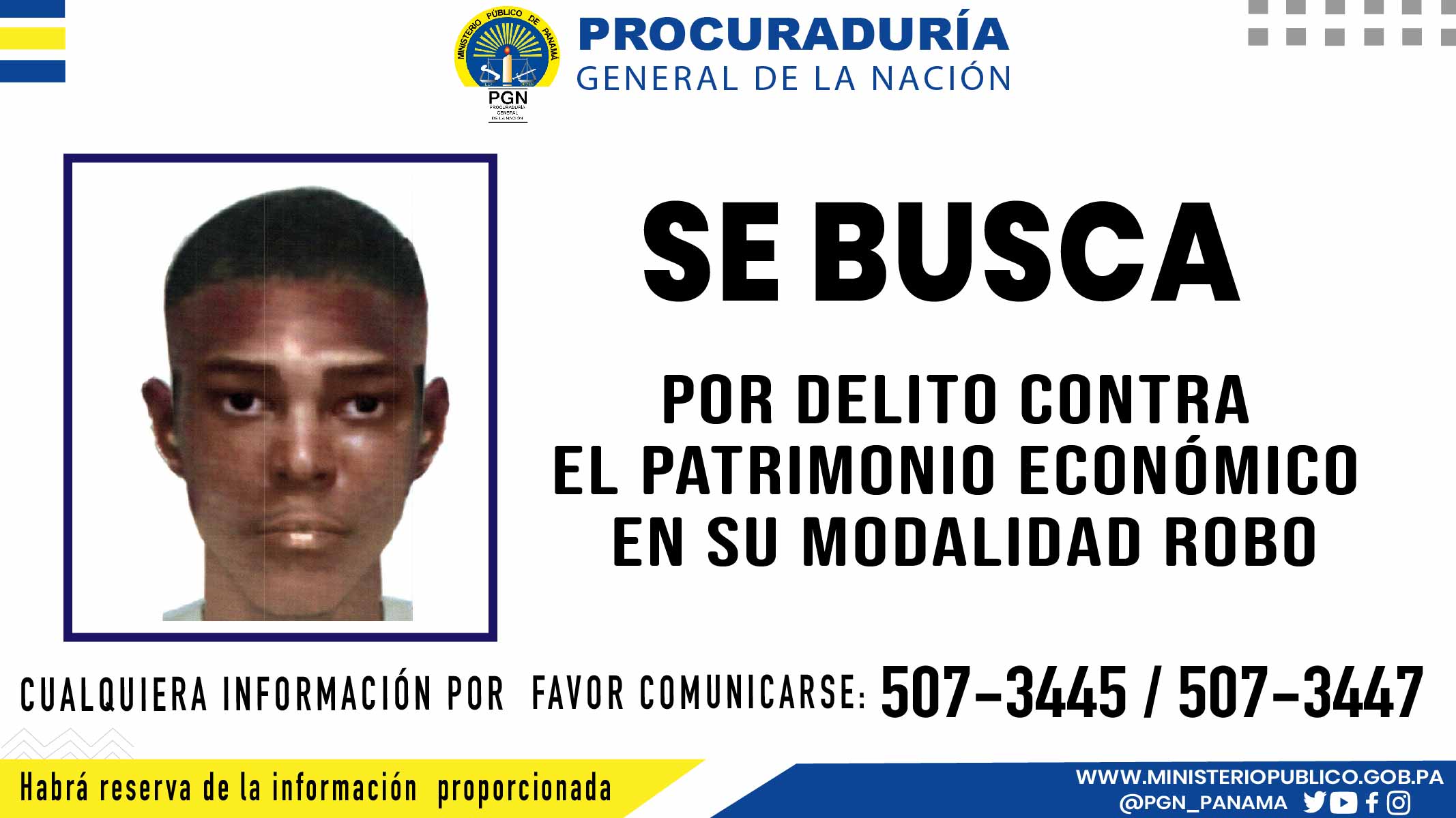 Fiscalía Metropolitana solicita a la ciudadanía cooperación para ubicar a más buscado