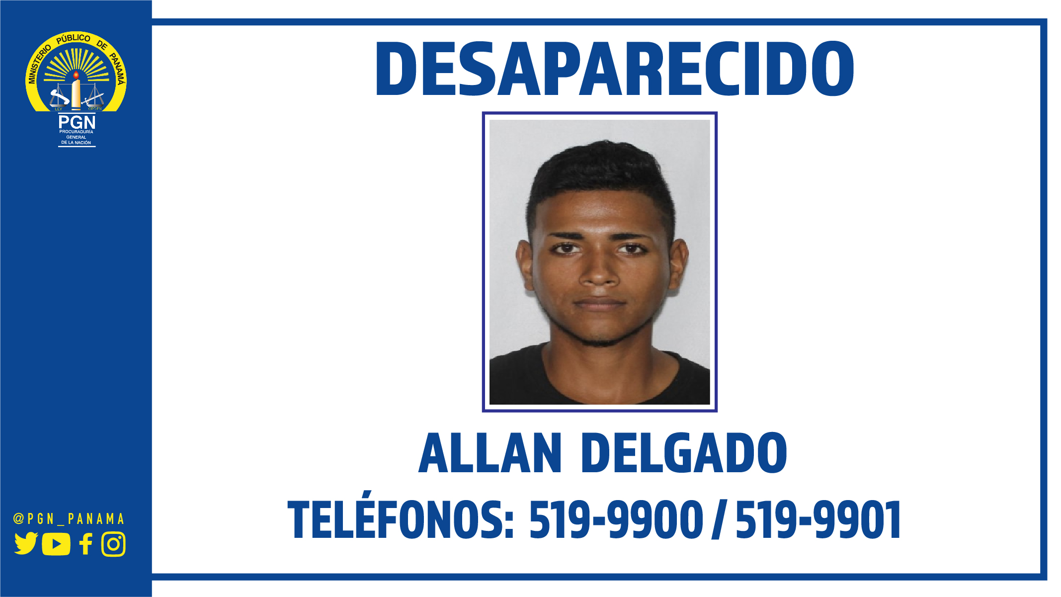Primera Subregional de Arraiján solicita colaboración para ubicar a un hombre desaparecido