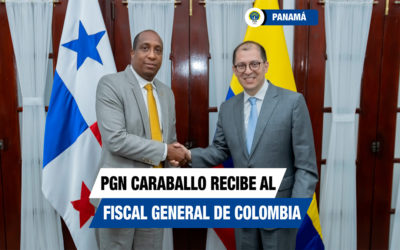 El Procurador General de la Nación Javier Caraballo recibe en su despacho al Fiscal General de Colombia Francisco Barbosa