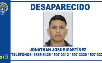 Fiscalía Regional de San Miguelito requiere el apoyo de la ciudadanía para ubicar al ciudadano Jonathan Josué Martínez