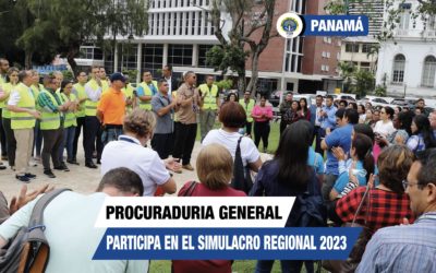 Procuraduría General de la Nación realiza evacuación por sismo en el Tercer Simulacro Regional de Respuesta a Desastres y Asistencia Humanitaria que se desarrolla en Panamá