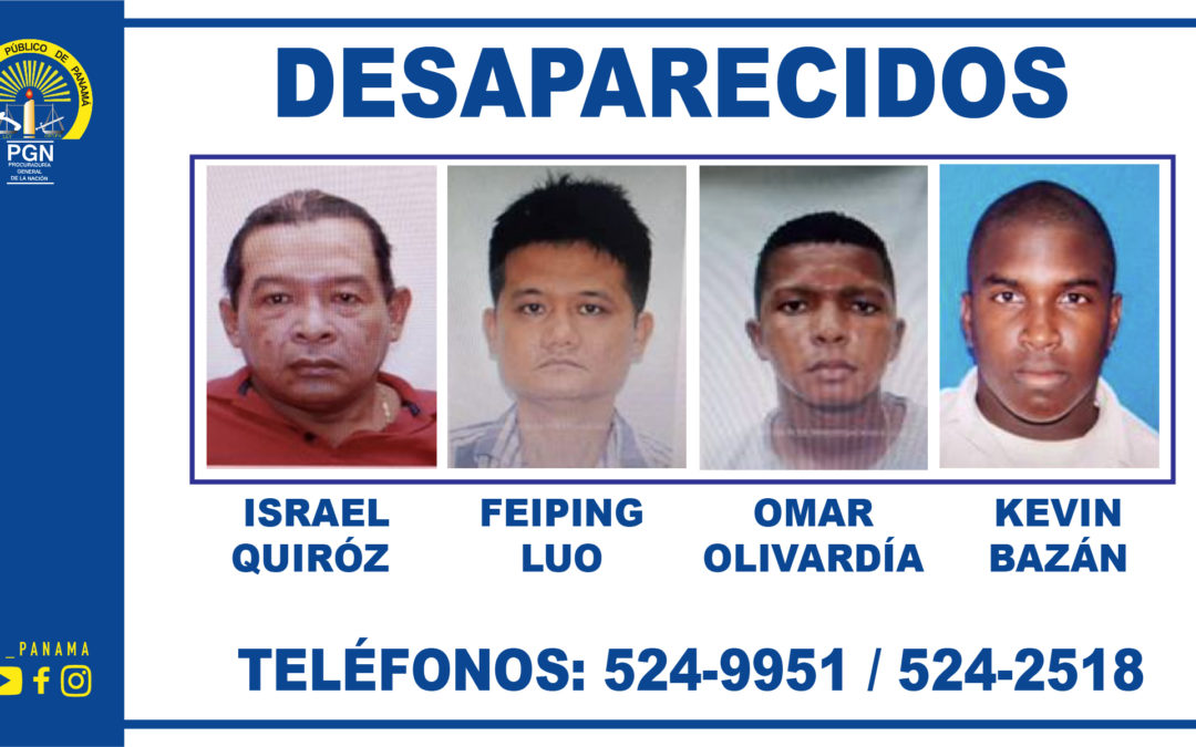 Sección de Homicidio y Femicidio solicita colaboración de la ciudadanía para dar con el paradero de 4 personas