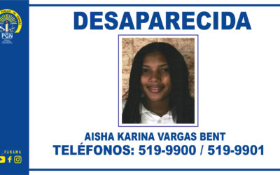 Fiscalía Regional de Panamá Oeste solicita colaboración para ubicar a una menor de desaparecida en Arraiján