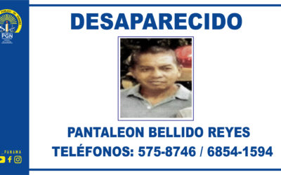Sección de Atención Primaria de La Chorrera solicita colaboración para ubicar a un hombre desaparecido
