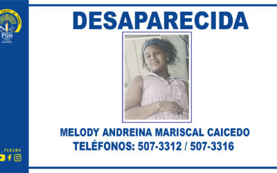 Fiscalía Regional de San Miguelito solicita apoyo de la ciudadanía para ubicar a menor de 15 años desaparecida