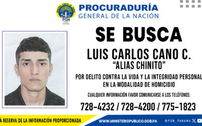 Fiscalía Regional de Chiriquí busca a un hombre por delito contra la vida y la integridad personal