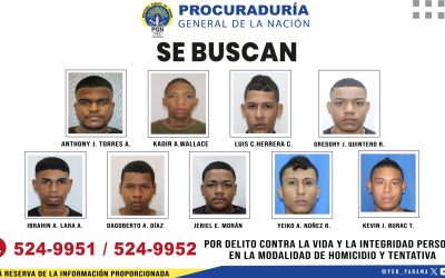 El Ministerio Público pide la colaboración de la ciudadanía para ubicar a 24 hombres requeridos por delitos de homicidio y tentativa de homicidio