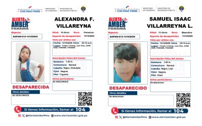 Sexta subregional de Juan Díaz, Don Bosco y Pedregal solicita la colaboración de la ciudadanía para dar con el paradero de dos menores de edad