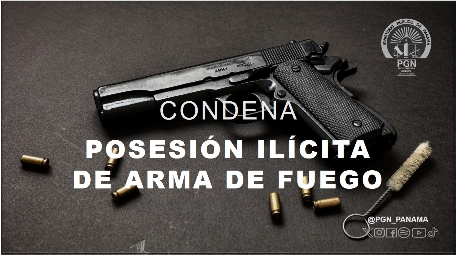 Se le ubicó un arma de fuego sin los permisos correspondientes y lo condenan a 72 meses de prisión