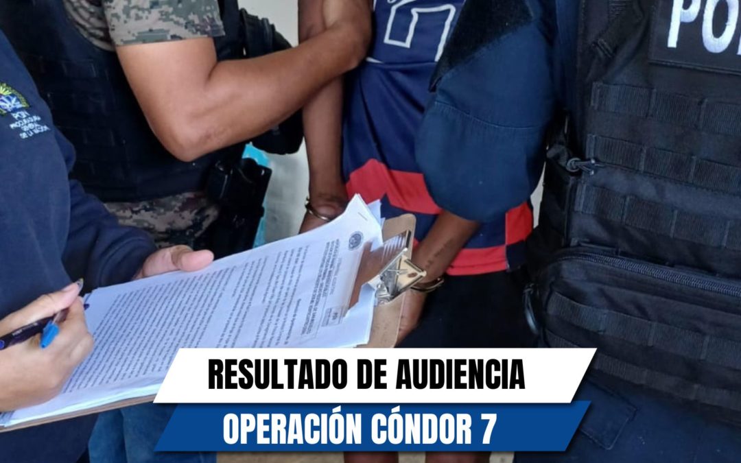 Ordenan la detención provisional para tres personas e imponen condena en la operación Cóndor 7