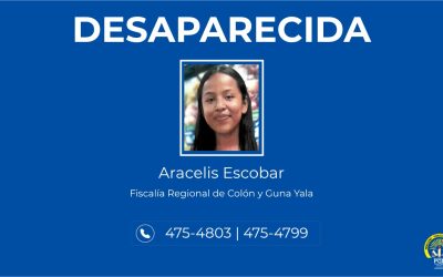 En Colón solicitan colaboración de la ciudadanía para ubicar a una joven desaparecida