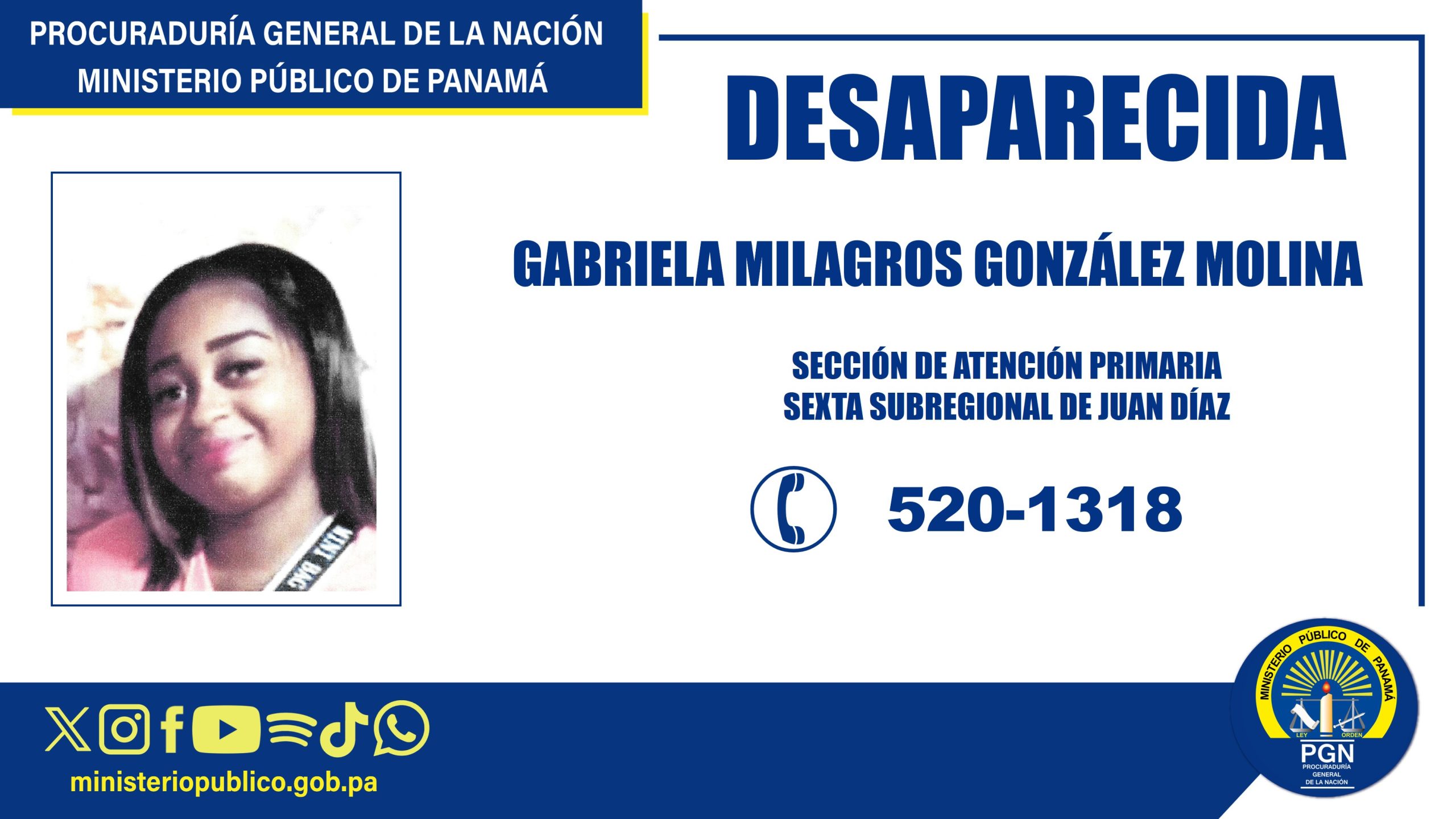 Se solicita apoyo de la ciudadanía para ubicar a persona desaparecida.