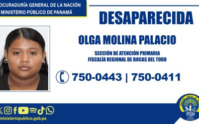 Fiscalía de Bocas del Toro solicita apoyo a la ciudadanía para ubicar a joven desaparecida