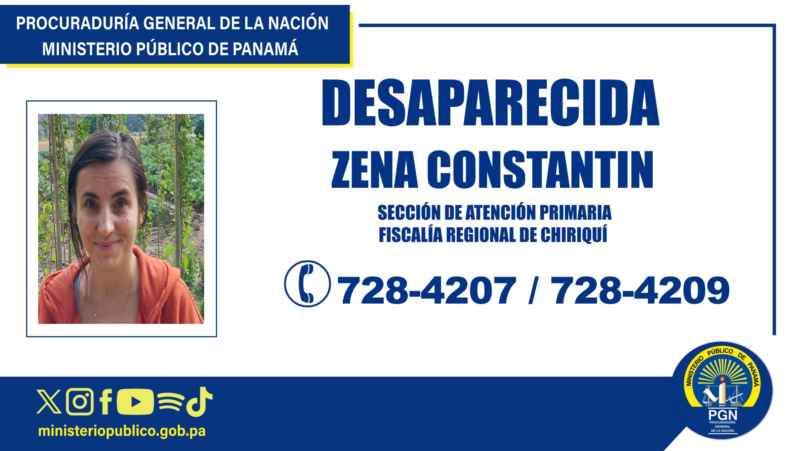 Fiscalía de Chiriquí solicita colaboración para ubicar a una mujer desaparecida