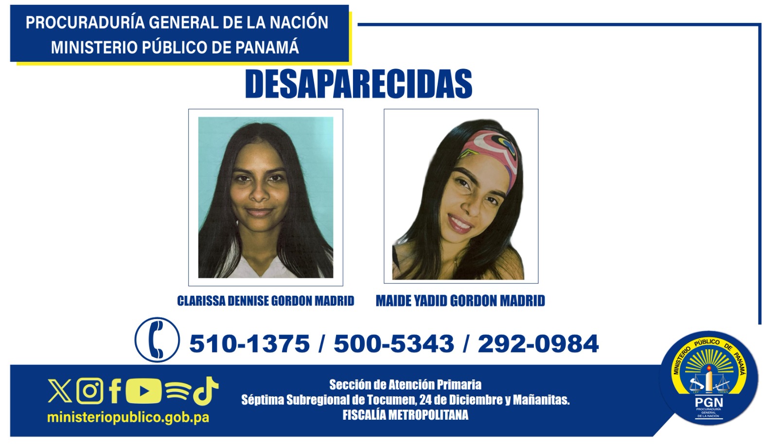 Se solicita apoyo de la ciudadanía para ubicar a personas desaparecidas