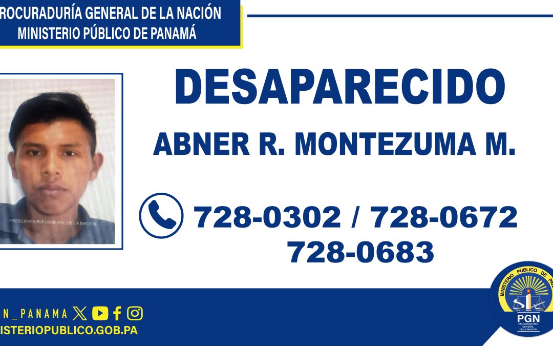 Por desaparición de una persona en Bugaba se solicita cooperación de la ciudadanía