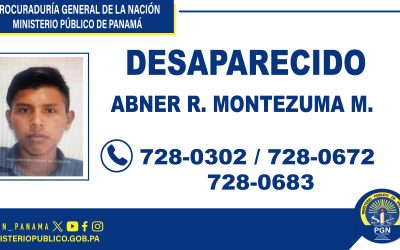 Por desaparición de una persona en Bugaba se solicita cooperación de la ciudadanía