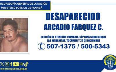 Ministerio Público solicita información sobre persona desaparecida