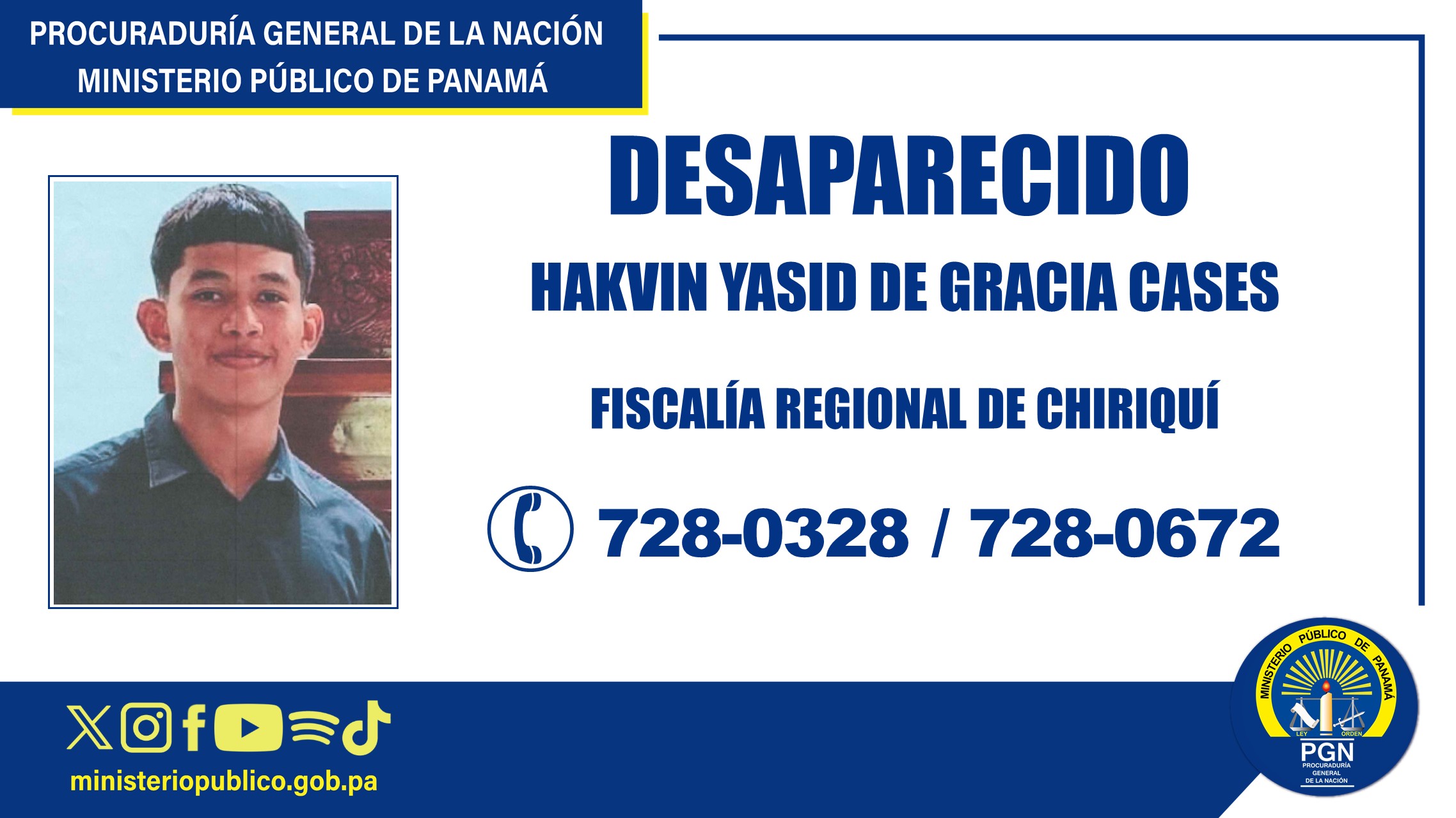 En Bugaba se pide colaboración para ubicar a una persona reportada como desaparecida