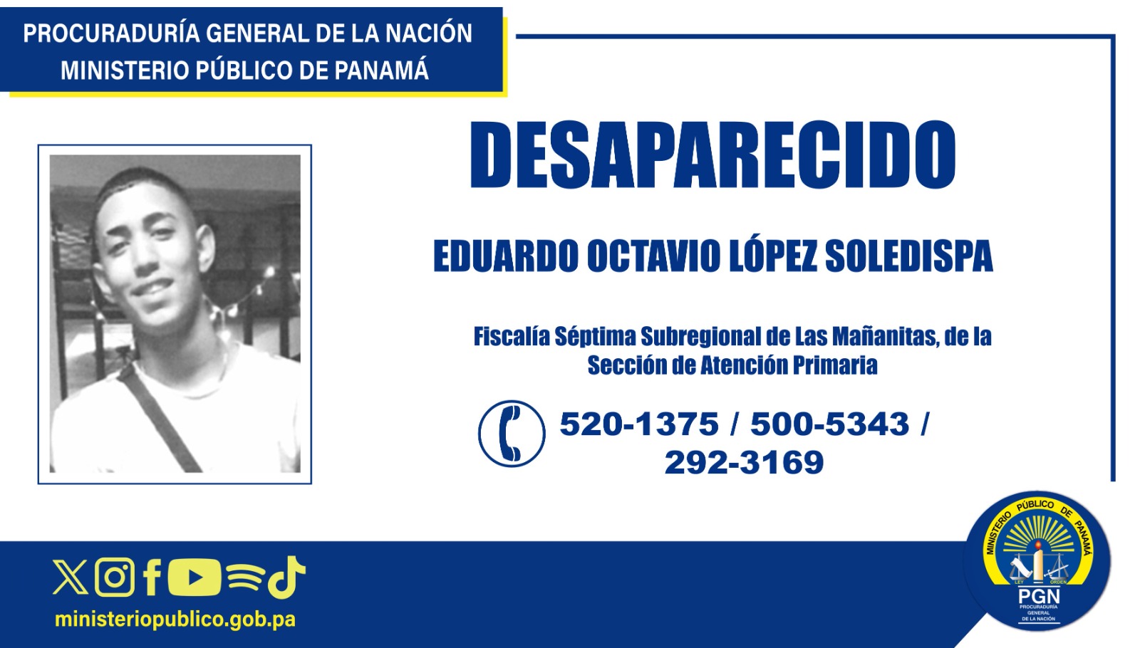 Se solicita apoyo de la ciudadanía para ubicar a persona desaparecida