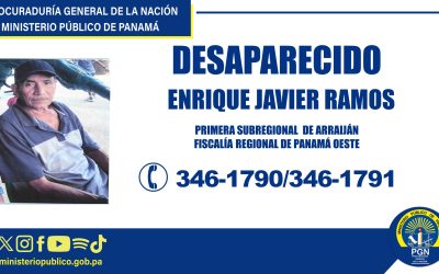 La Primera Subregional de Arraiján solicita apoyo para ubicar a un hombre desaparecido