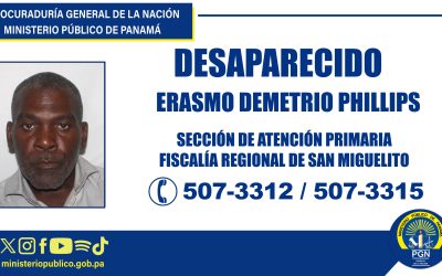 Requieren ubicar a ciudadano reportado como desaparecido en San Miguelito