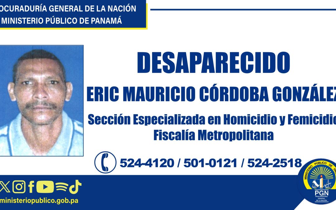 Ministerio Público solicita colaboración ciudadana para ubicar a un hombre