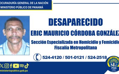 Ministerio Público solicita colaboración ciudadana para ubicar a un hombre