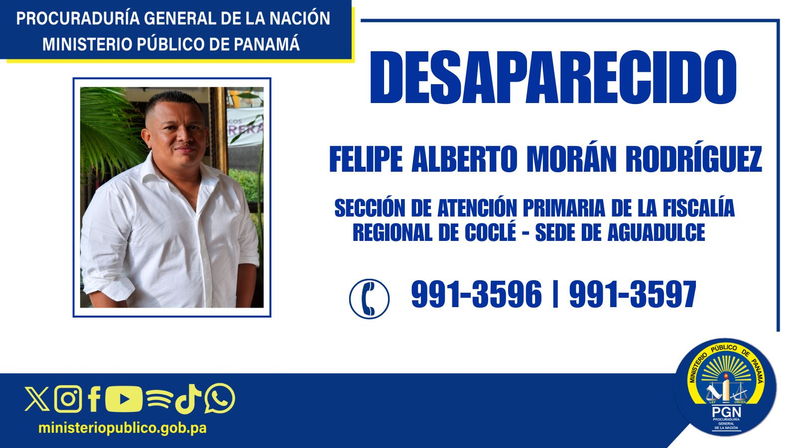 Se solicita apoyo de la ciudadanía para ubicar a persona desaparecida