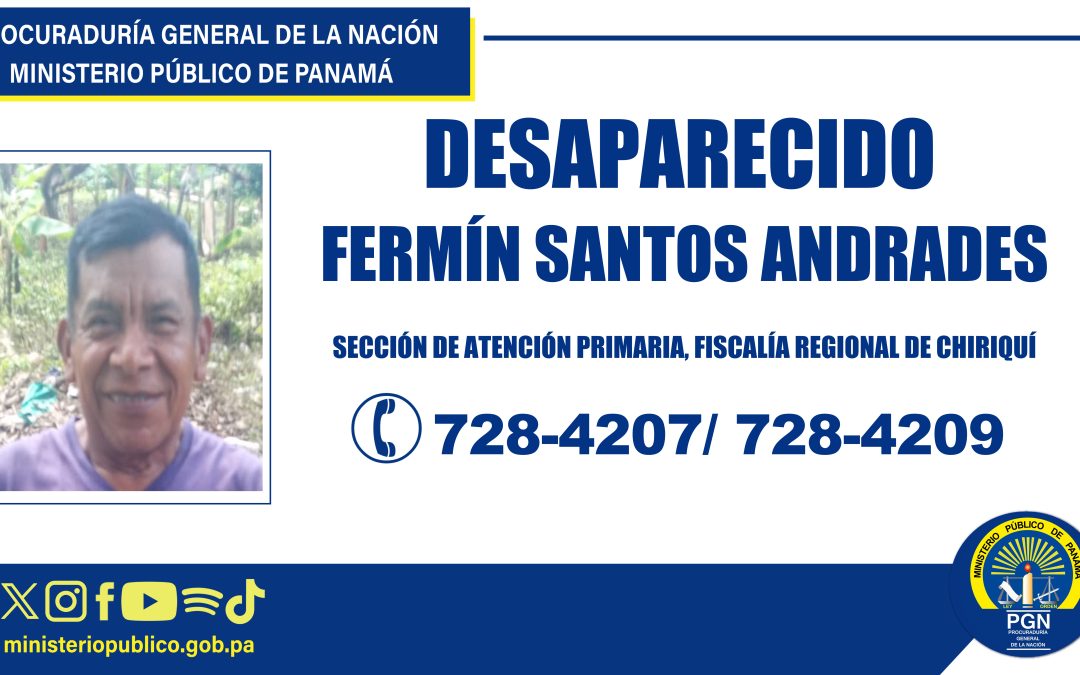 Buscan a hombre desaparecido en la provincia de Chiriquí