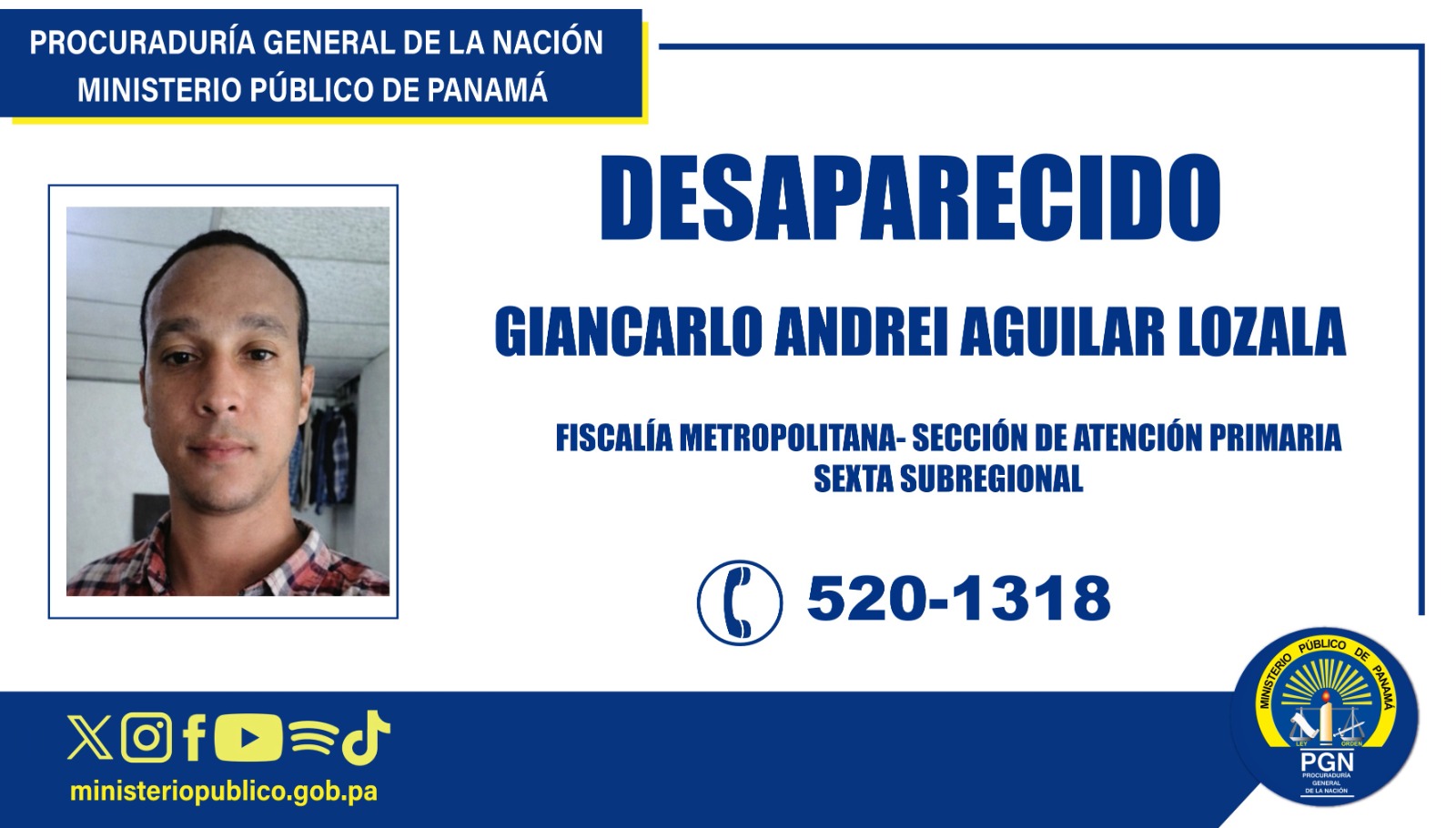 Se solicita apoyo de la ciudadanía para ubicar a persona desaparecida