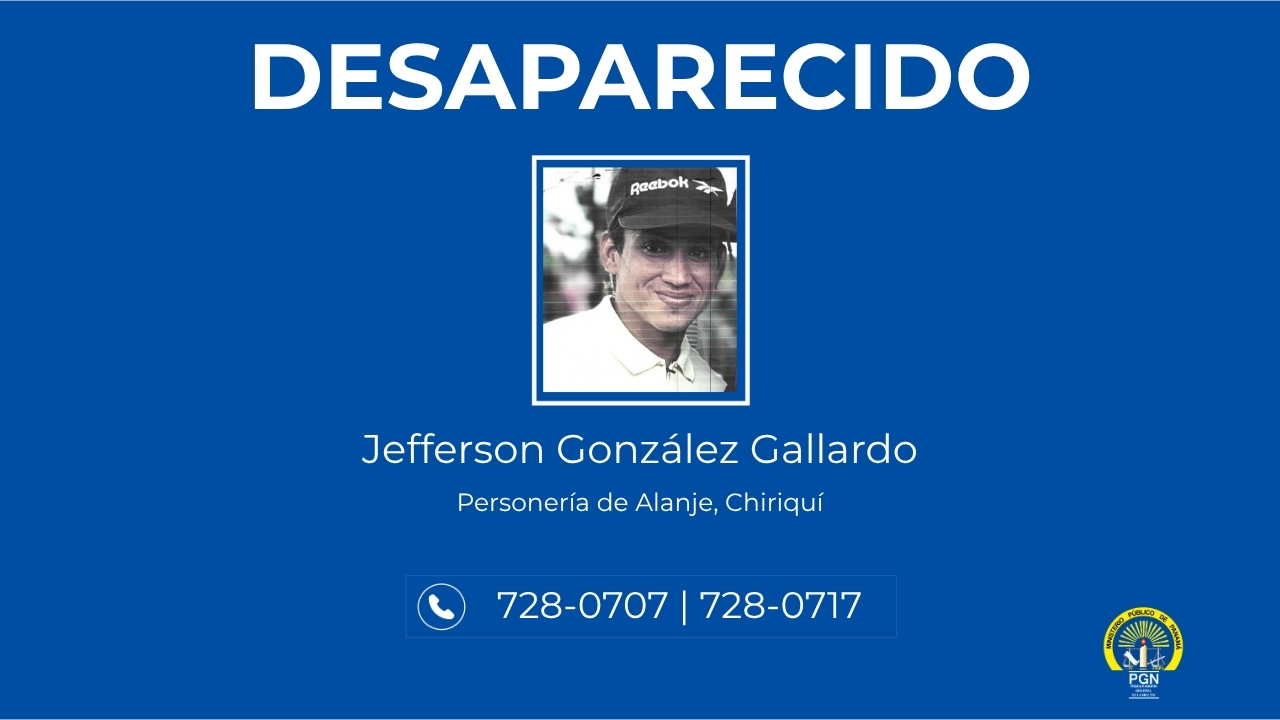 Se solicita apoyo de la ciudadanía para ubicar a persona desaparecida en Chiriquí