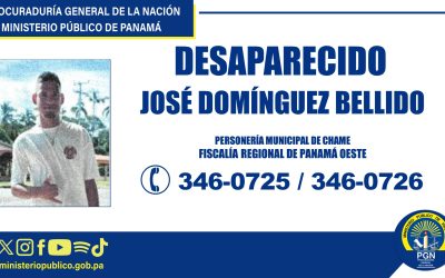 Personería Municipal de Chame solicita colaboración para dar con el paradero de un hombre desaparecido
