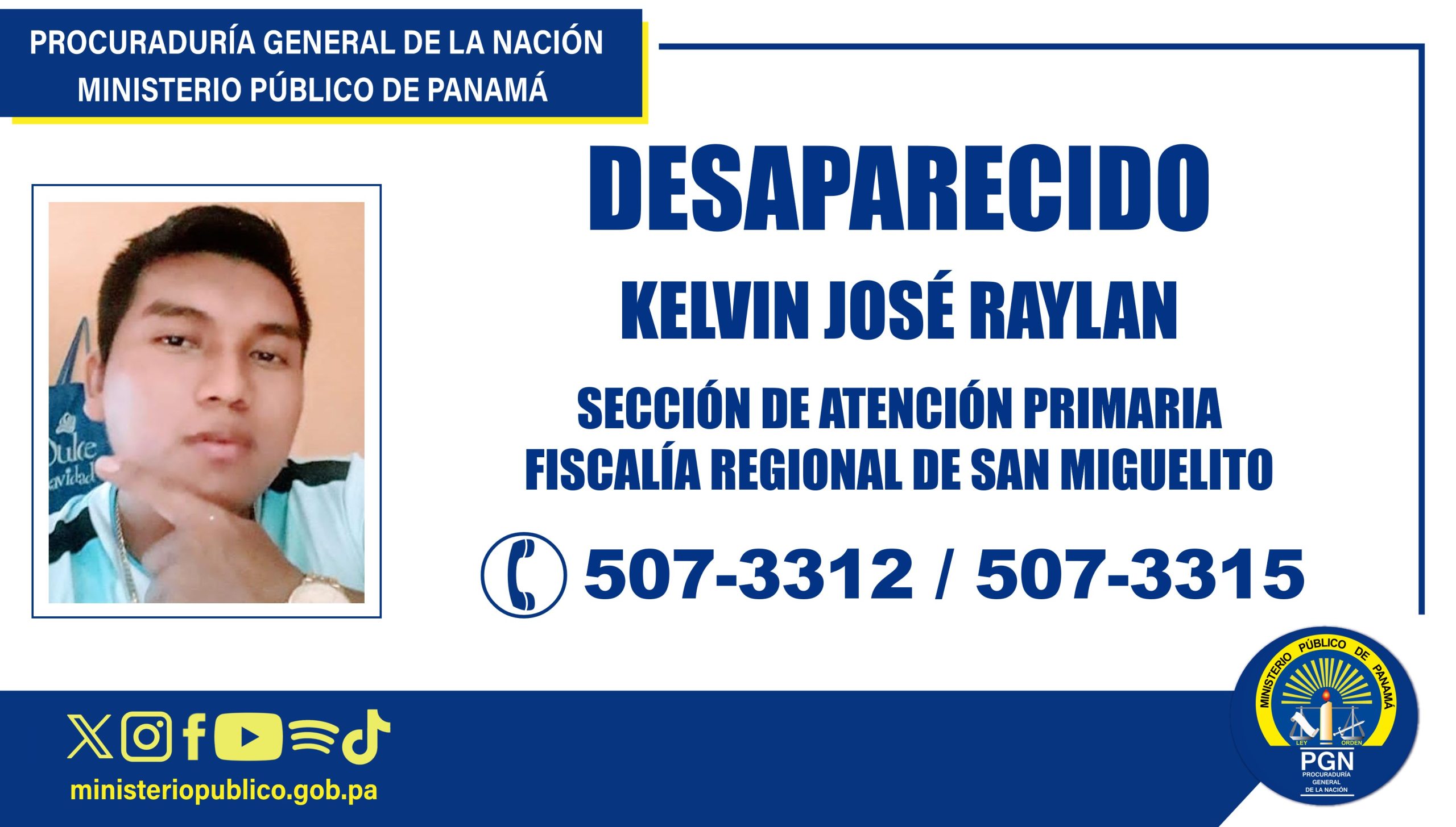 Se solicita apoyo para ubicar ciudadano desaparecido en San Miguelito