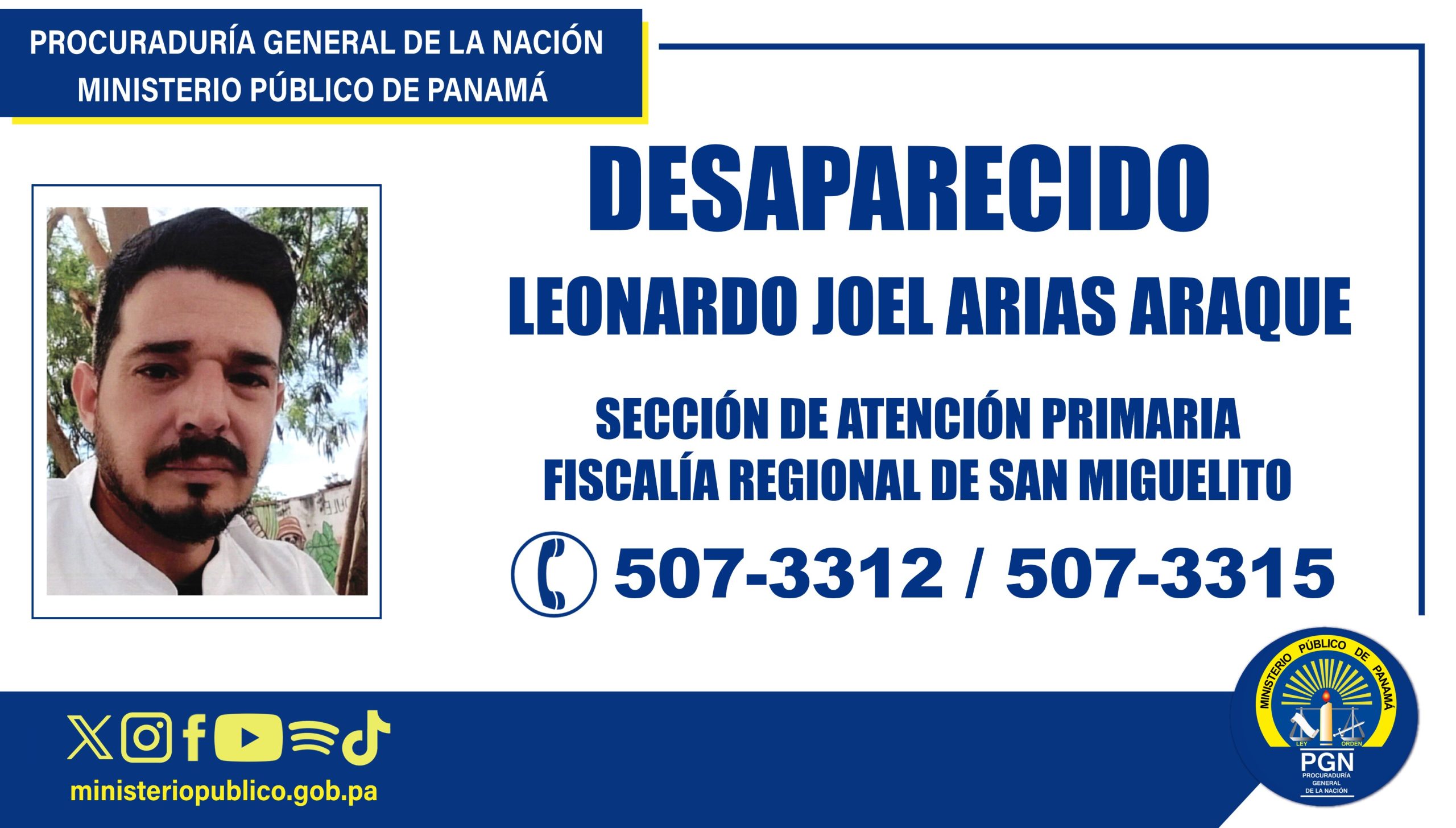 En San Miguelito requieren apoyo para ubicar ciudadano venezolano desaparecido