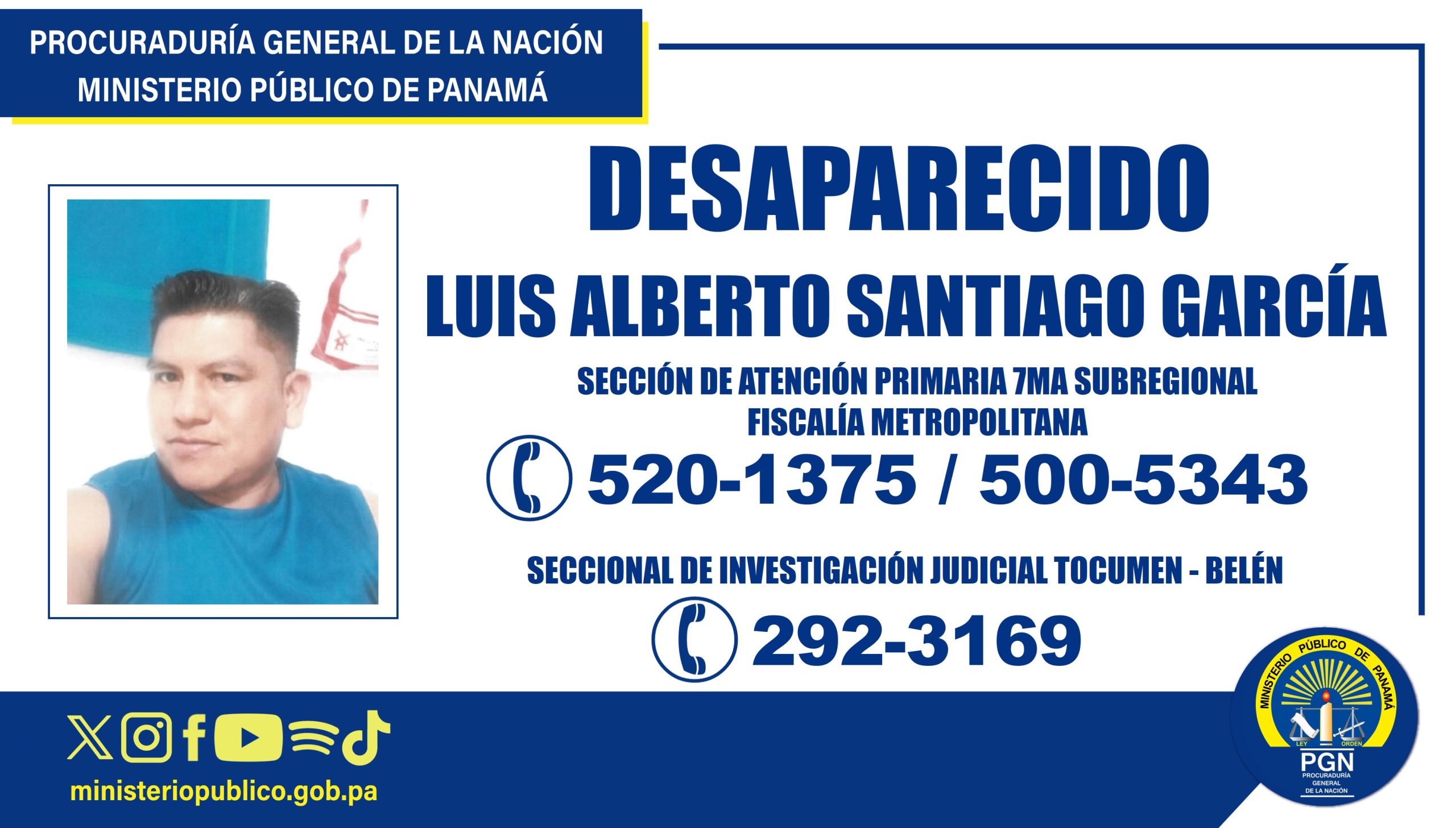 Se solicita la colaboración ciudadana para localizar a hombre desaparecido