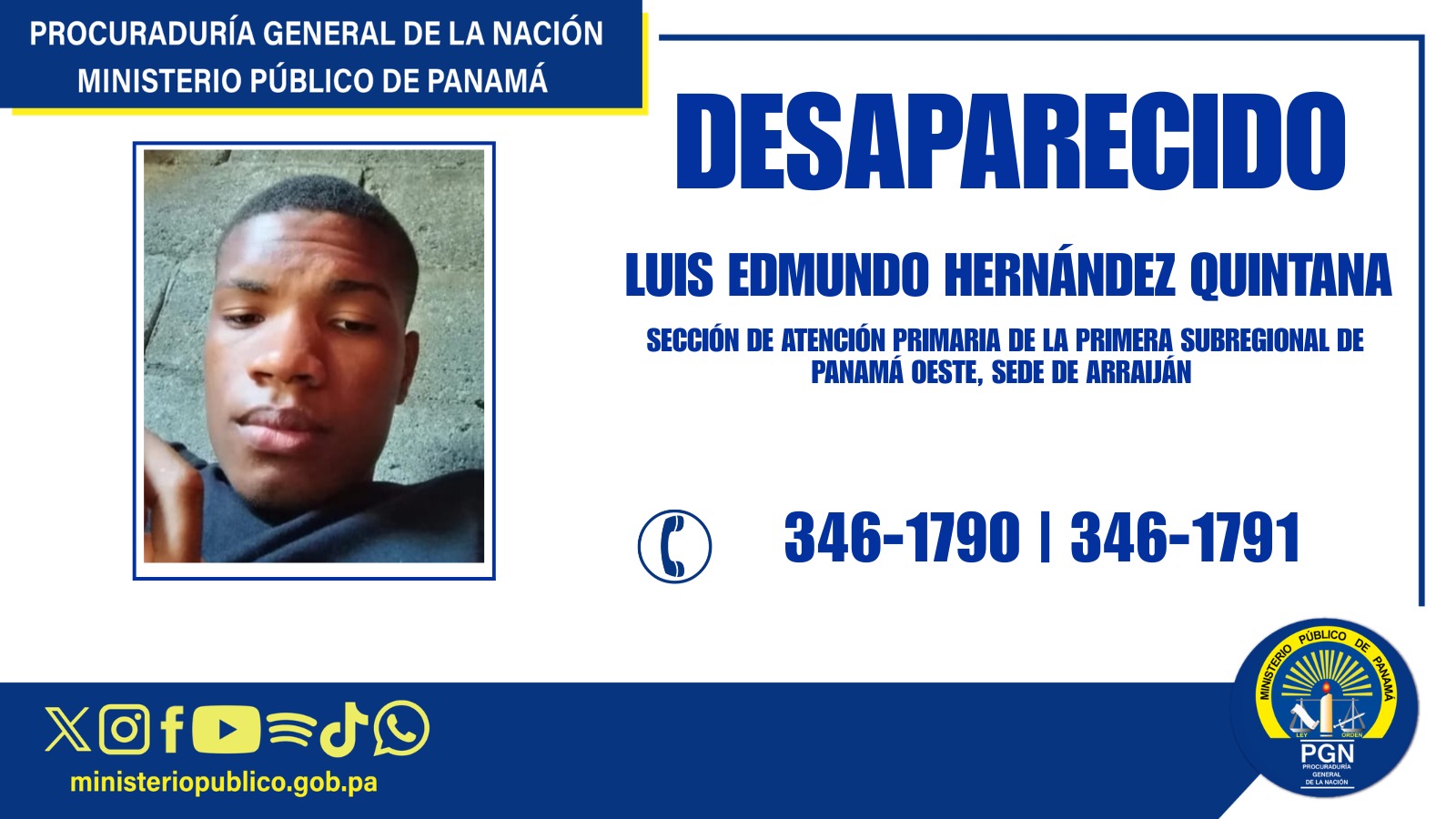 Se solicita apoyo de la ciudadanía para ubicar a persona desaparecida