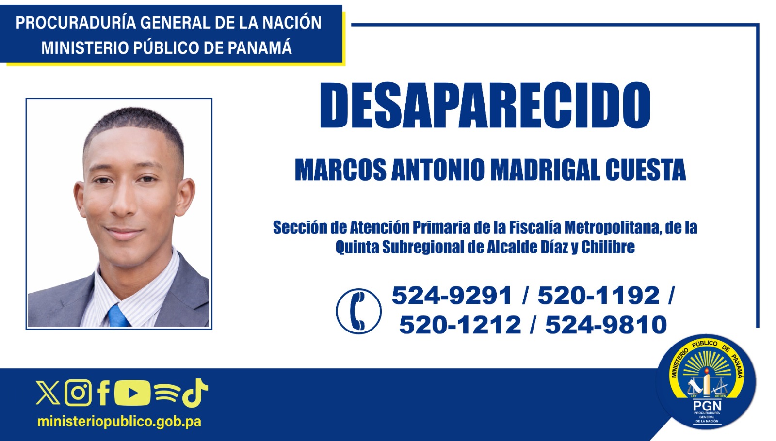 Se solicita apoyo de la ciudadanía para ubicar a persona desaparecida.