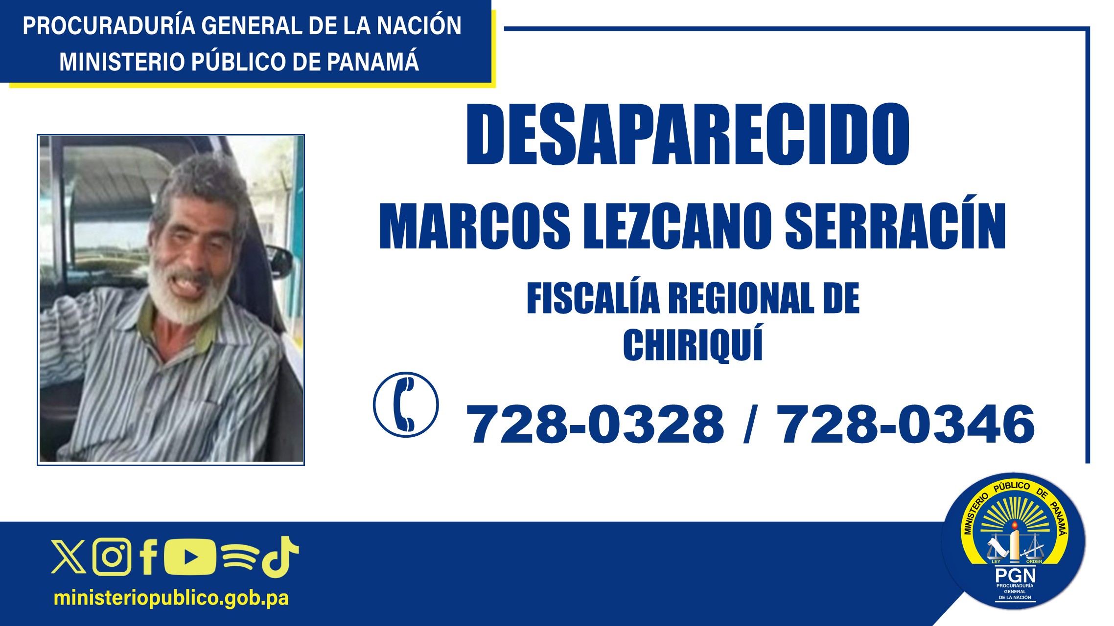 Piden colaboración para ubicar a persona de tercera edad desaparecida en Tierras Altas