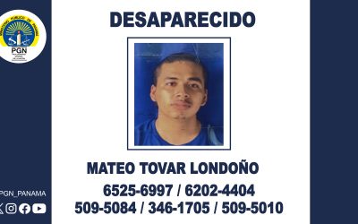 Fiscalía Regional de Panamá Oeste solicita la colaboración ciudadana para ubicar a un hombre desaparecido en La Chorrera
