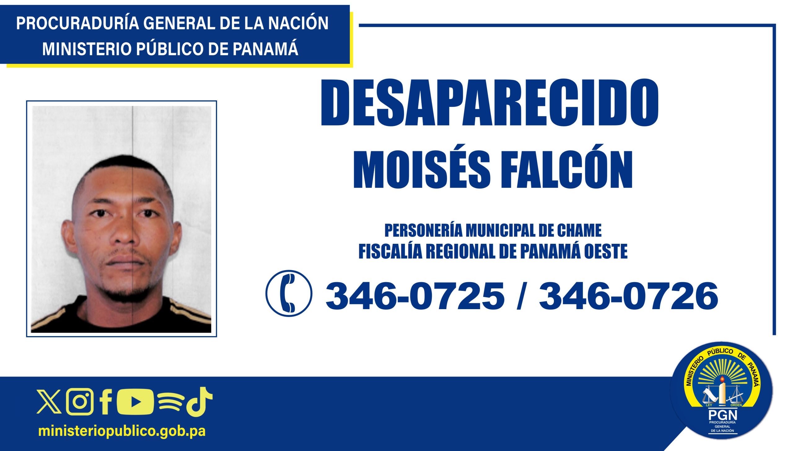 Personería Municipal de Chame inicia investigación tras la desaparición de un hombre