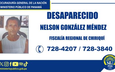Fiscalía en Chiriquí pide colaboración para ubicar a una persona reportada como desaparecida