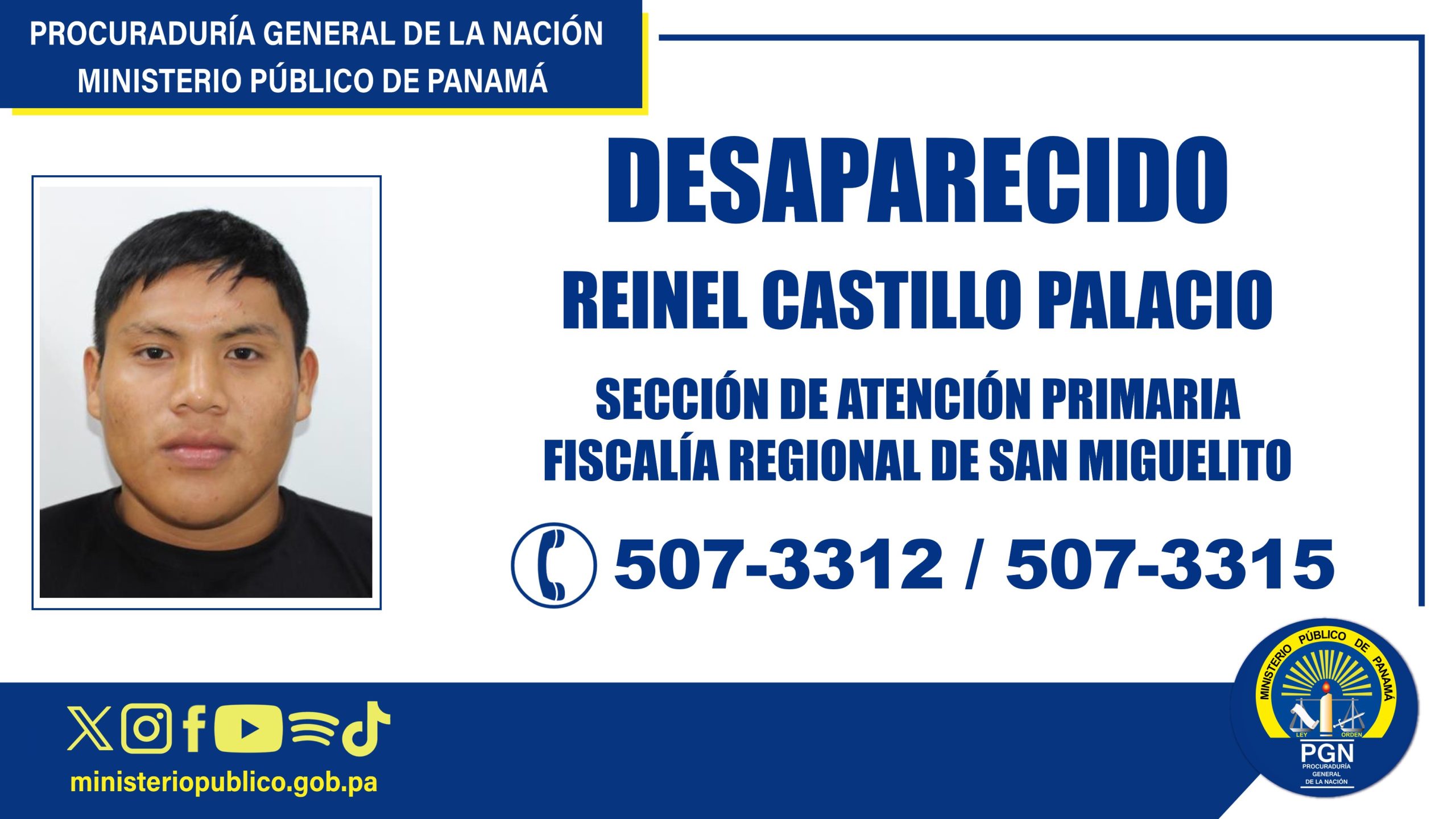 Se solicita apoyo para ubicar a joven desaparecido en San Miguelito
