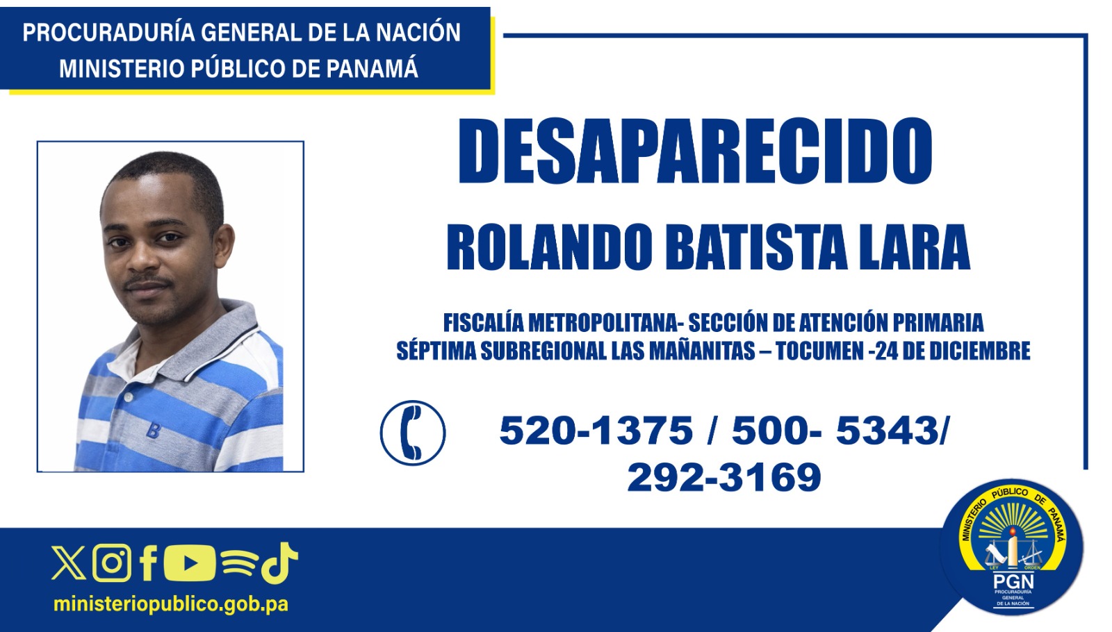 Se solicita apoyo de la ciudadanía para ubicar a persona desaparecida